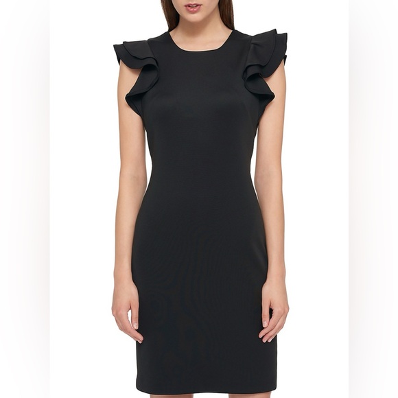 Tommy Hilfiger
Scuba Crepe Flutter-Sleeve Sheath Dress - Picture 3 of 11